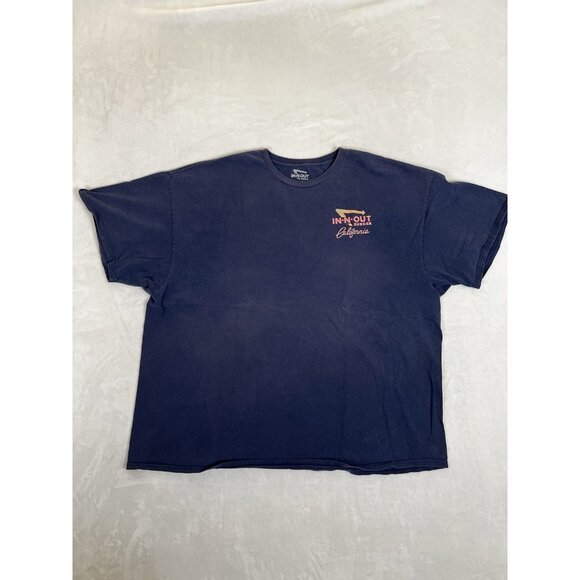 Vintage In-N-Out Men T-Shirt 3XL Blue California Graphic Hot Rod Drive Thru - Picture 2 of 10